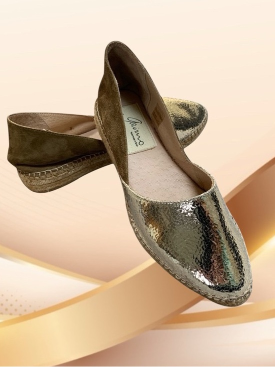 Gaimo Shoes - Gaimo Espadrilles Handmade in Spain  Gold and Suede with Textured Finish